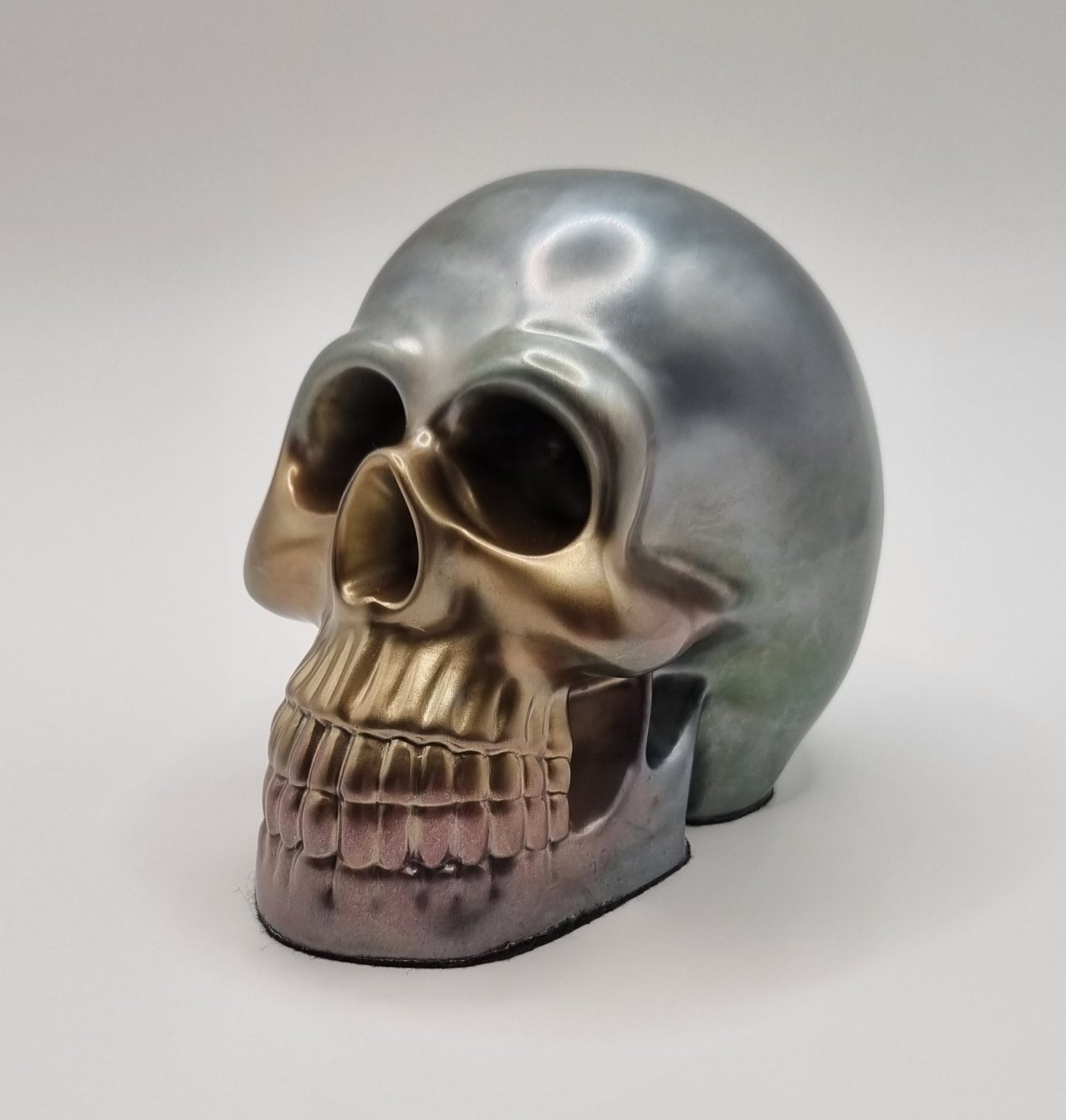 Large Skull Metallic Multi-Coloured Paperweight