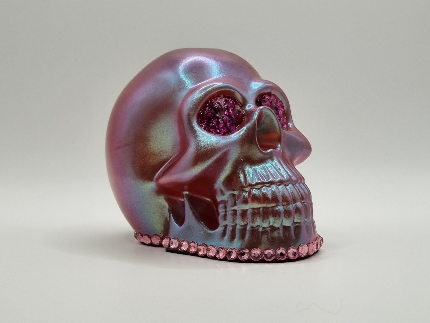 Large Skull Galaxy Chameleon Paperweight