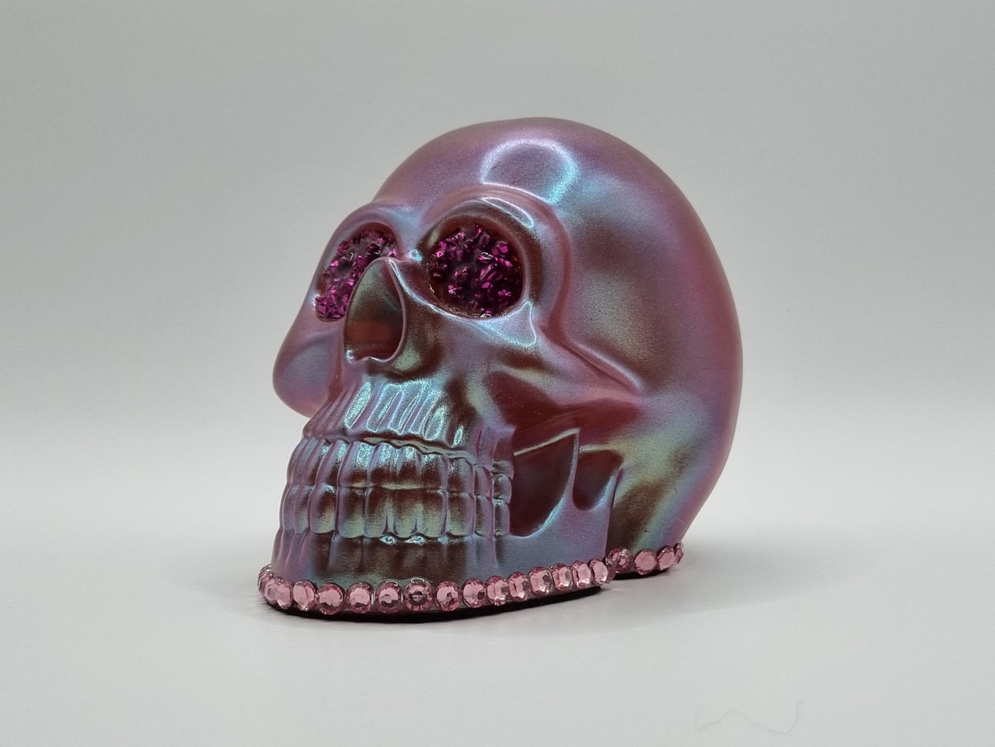 Large Skull Galaxy Chameleon Paperweight