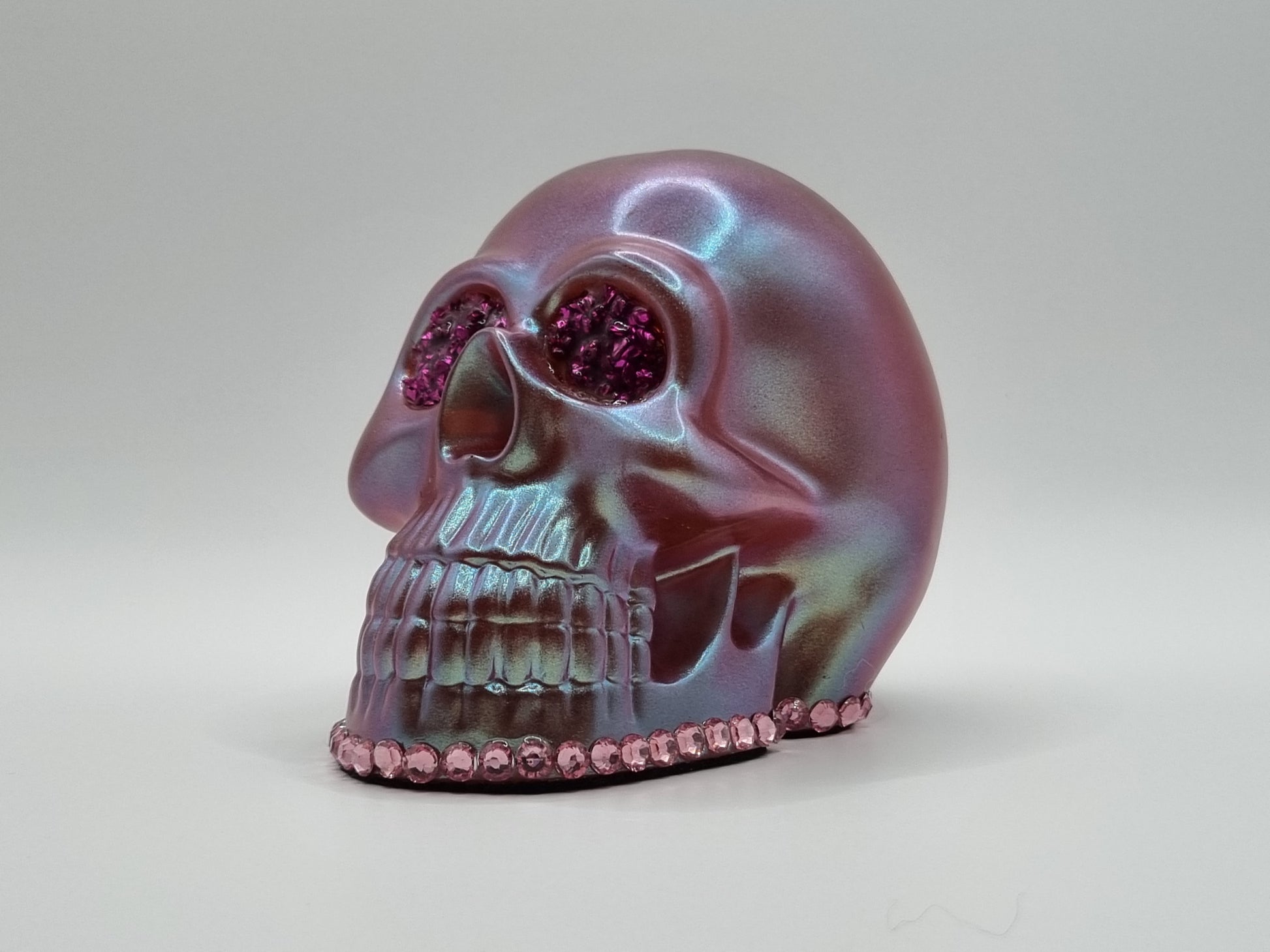 Large Skull Galaxy Chameleon Paperweight