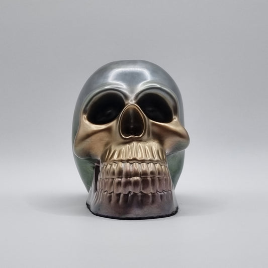 Large Skull Metallic Multi-Coloured Paperweight