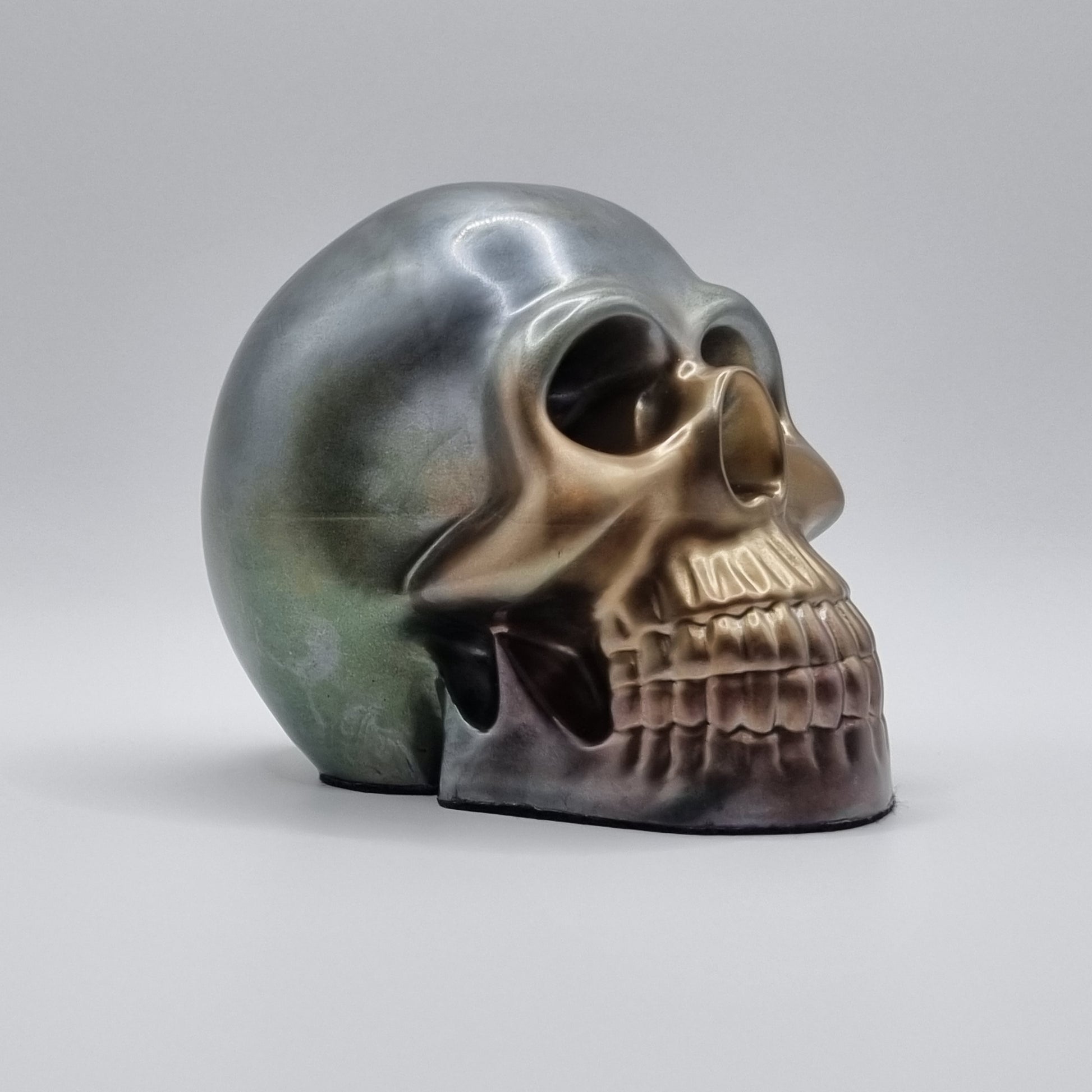 Large Skull Metallic Multi-Coloured Paperweight