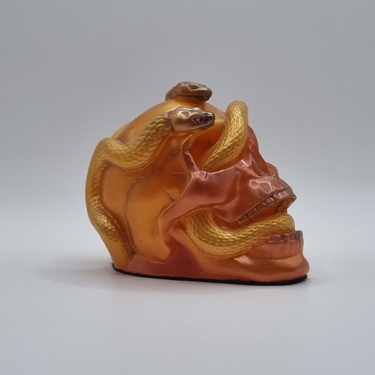Small Skull Orange Multi-Coloured Paperweight