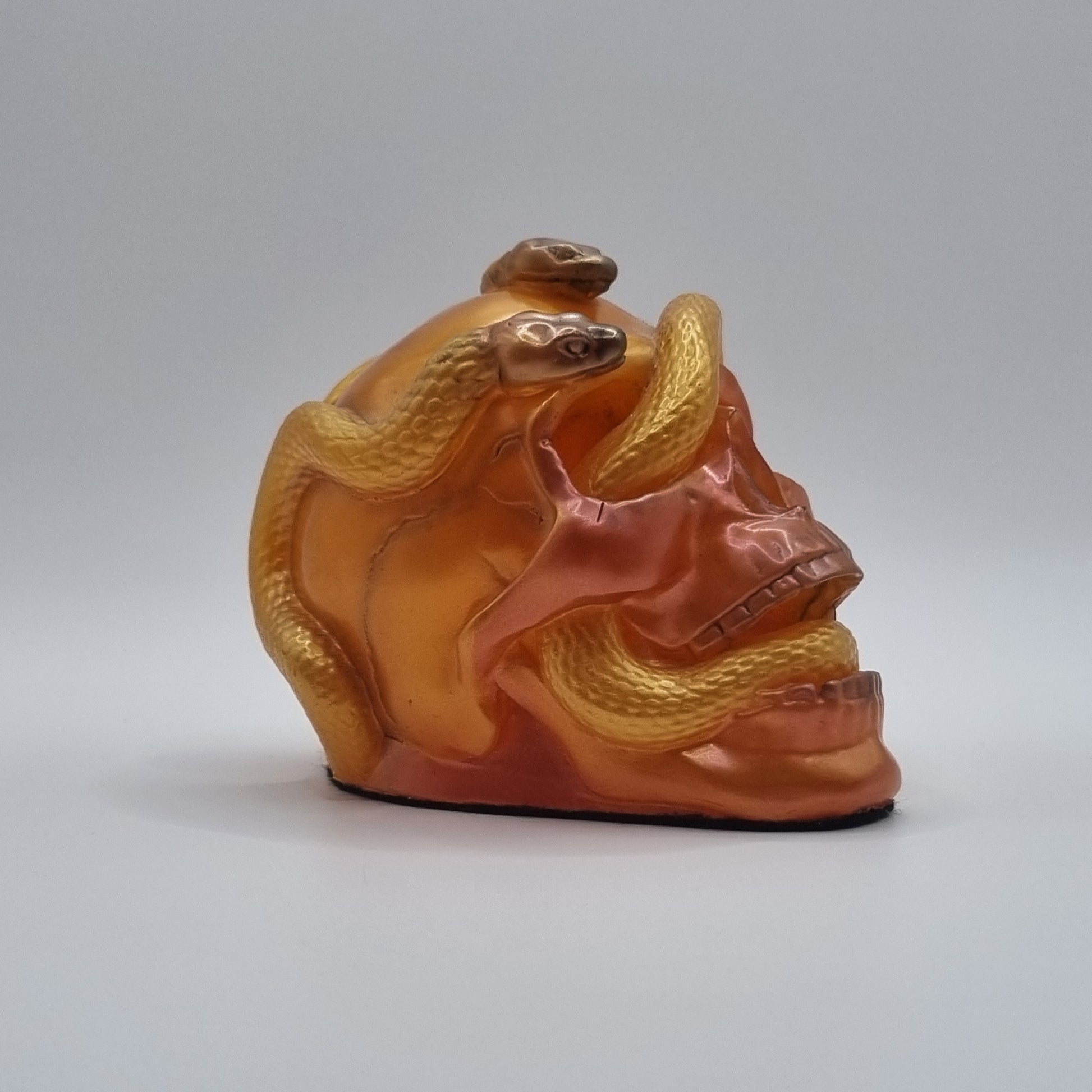 Small Skull Orange Multi-Coloured Paperweight