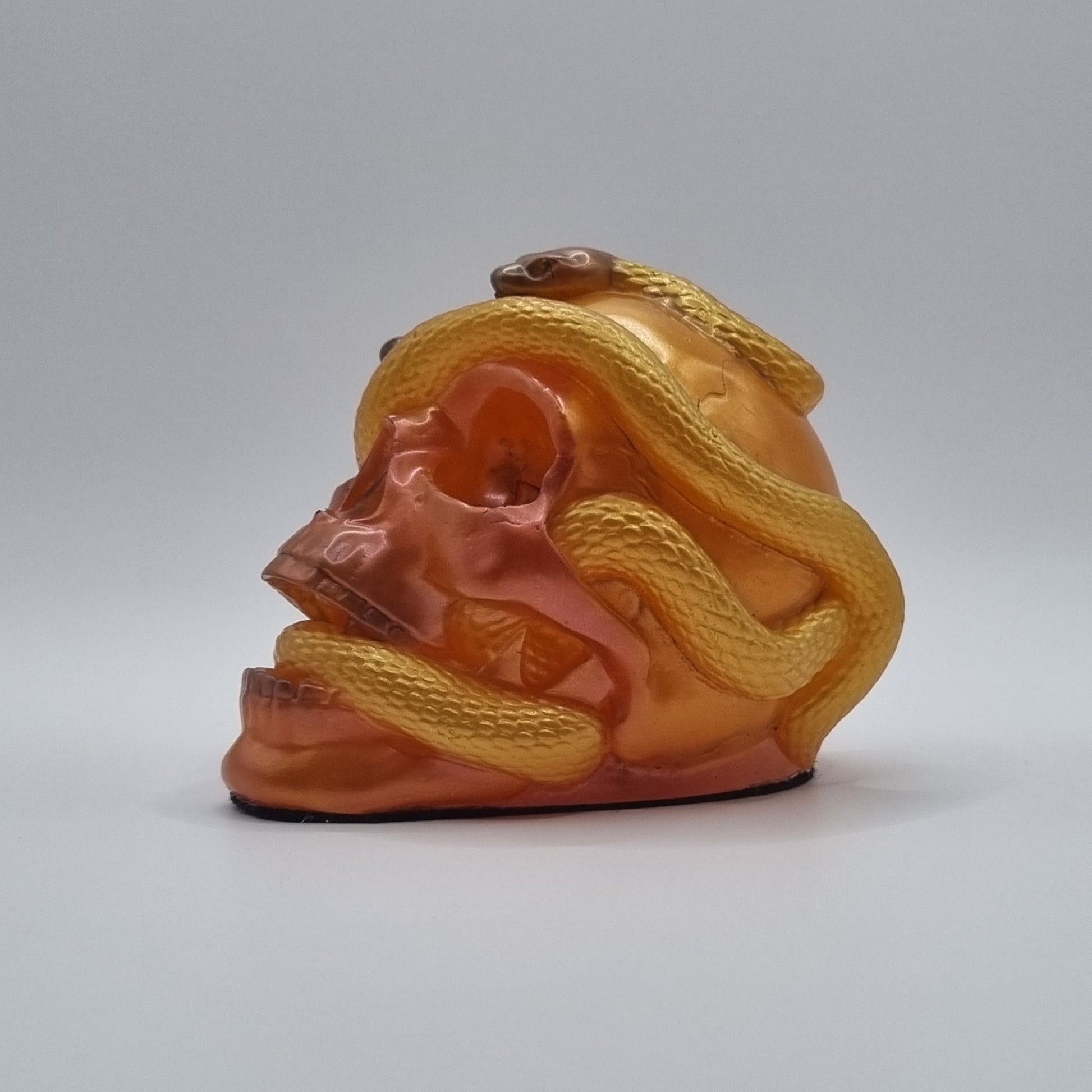 Small Skull Orange Multi-Coloured Paperweight