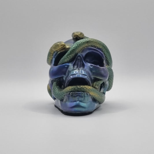 Small Skull Purple & Green Multi-Coloured Paperweight
