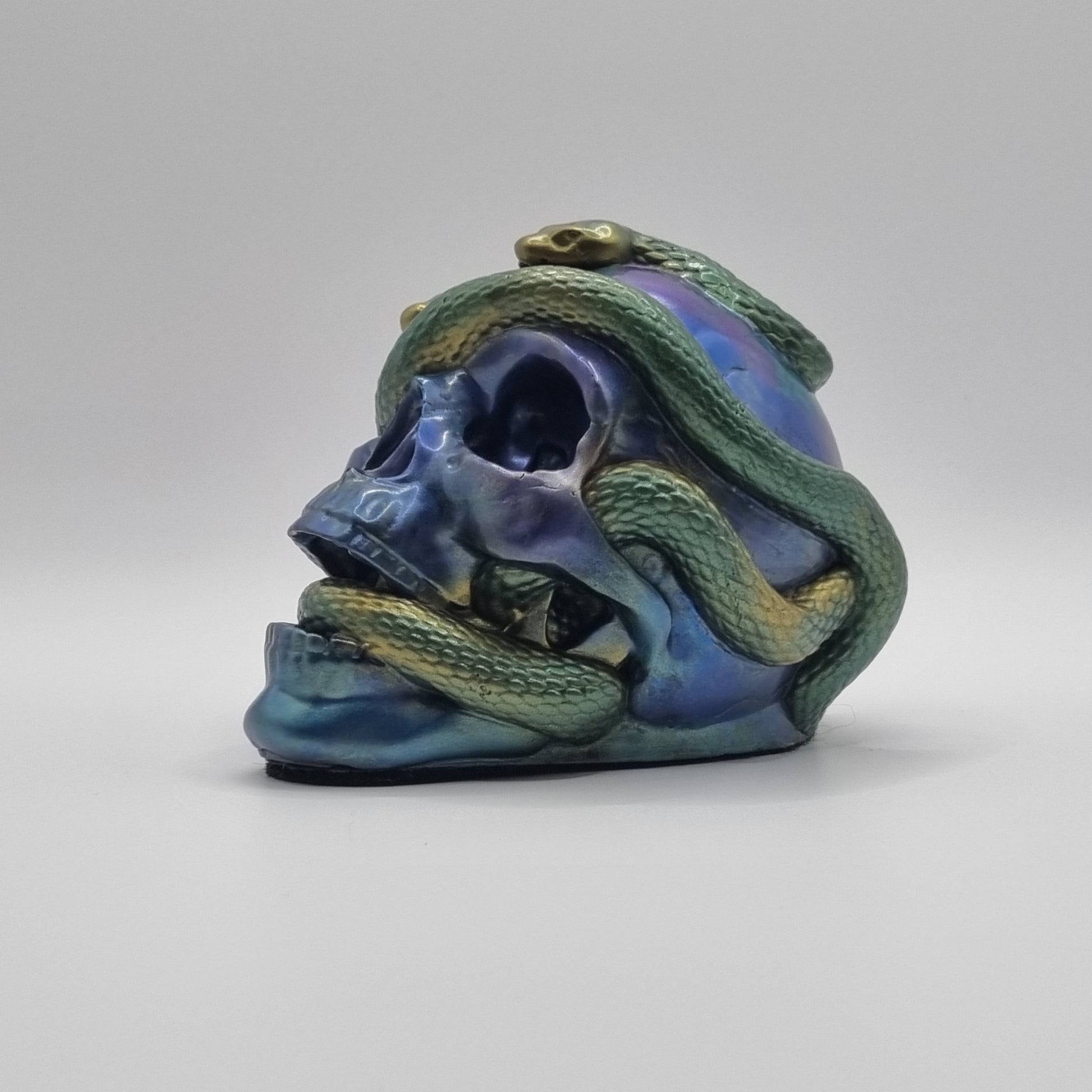 Small Skull Purple & Green Multi-Coloured Paperweight