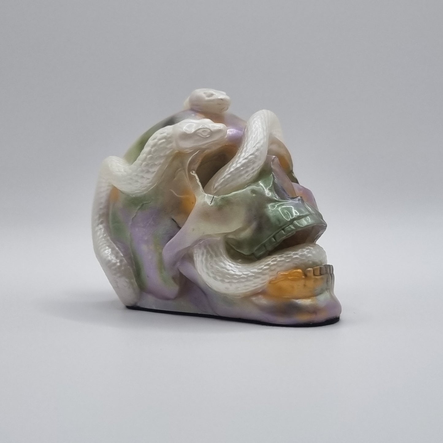 Small Skull White Multi-Coloured Paperweight