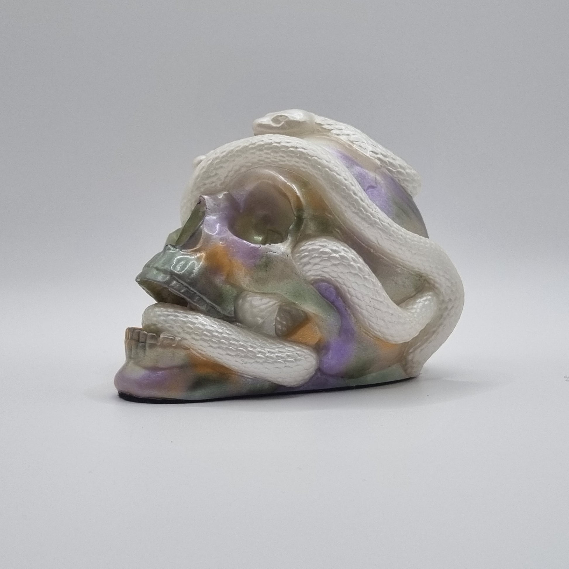 Small Skull White Multi-Coloured Paperweight