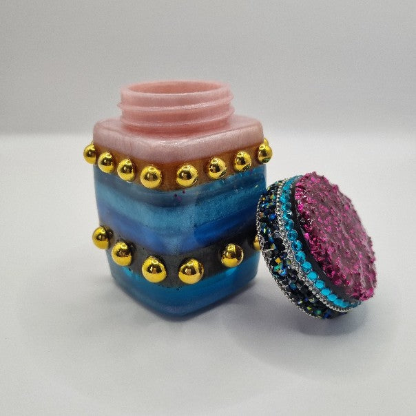 Studded Multi-Coloured Small Decorative Jar