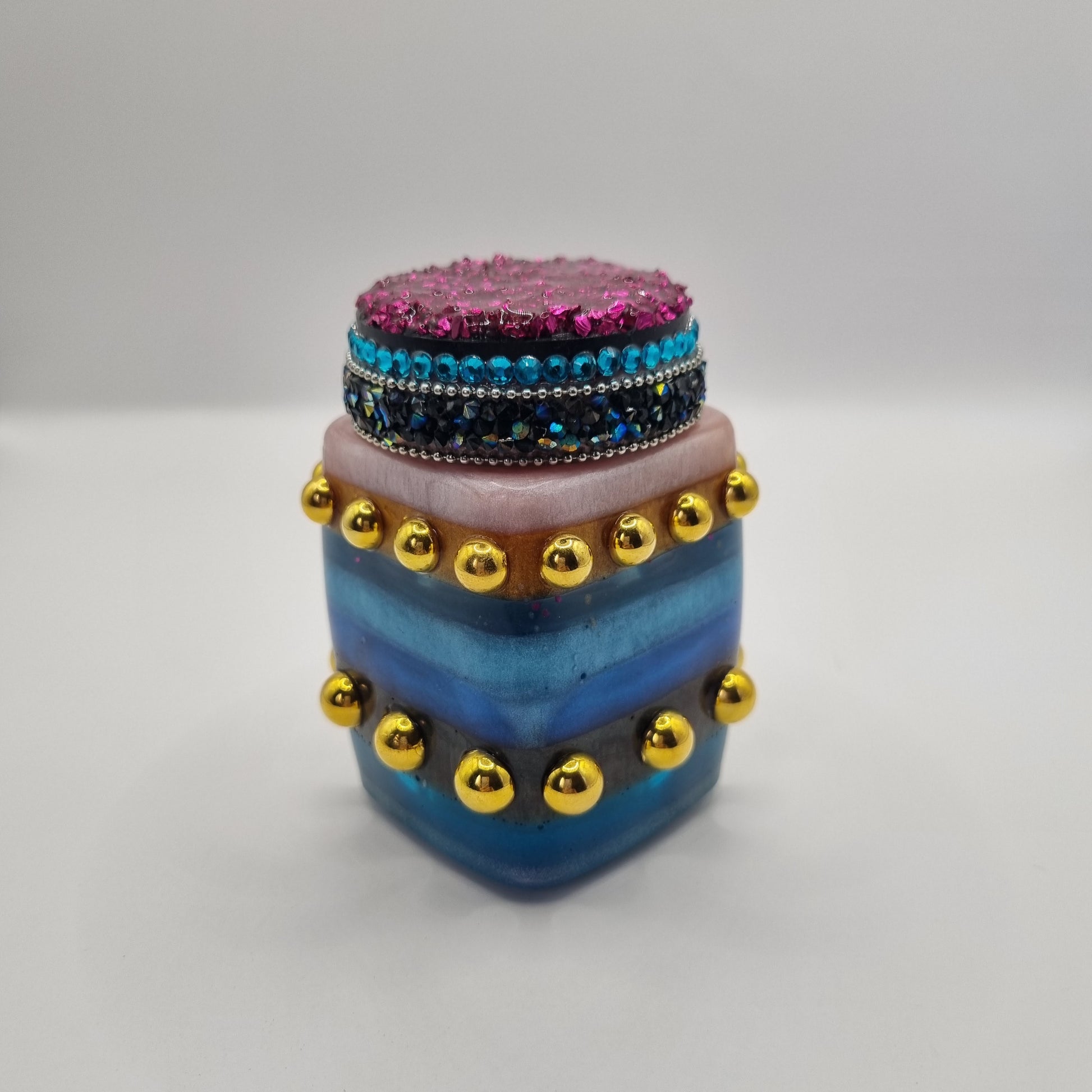 Studded Multi-Coloured Small Decorative Jar