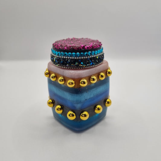 Studded Multi-Coloured Small Decorative Jar
