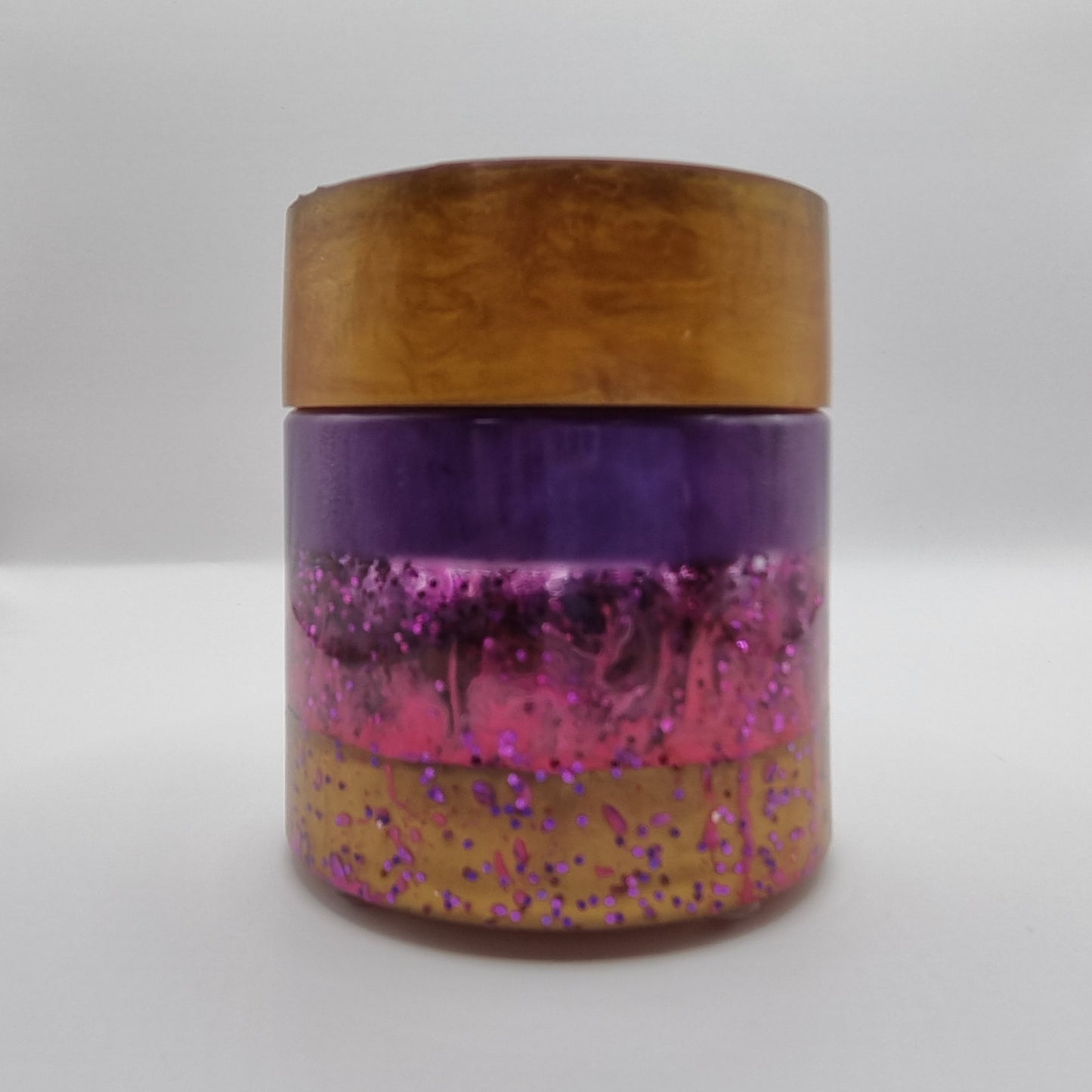 Cosmic Purple & Gold 3-piece Set - Decorative Storage Jar