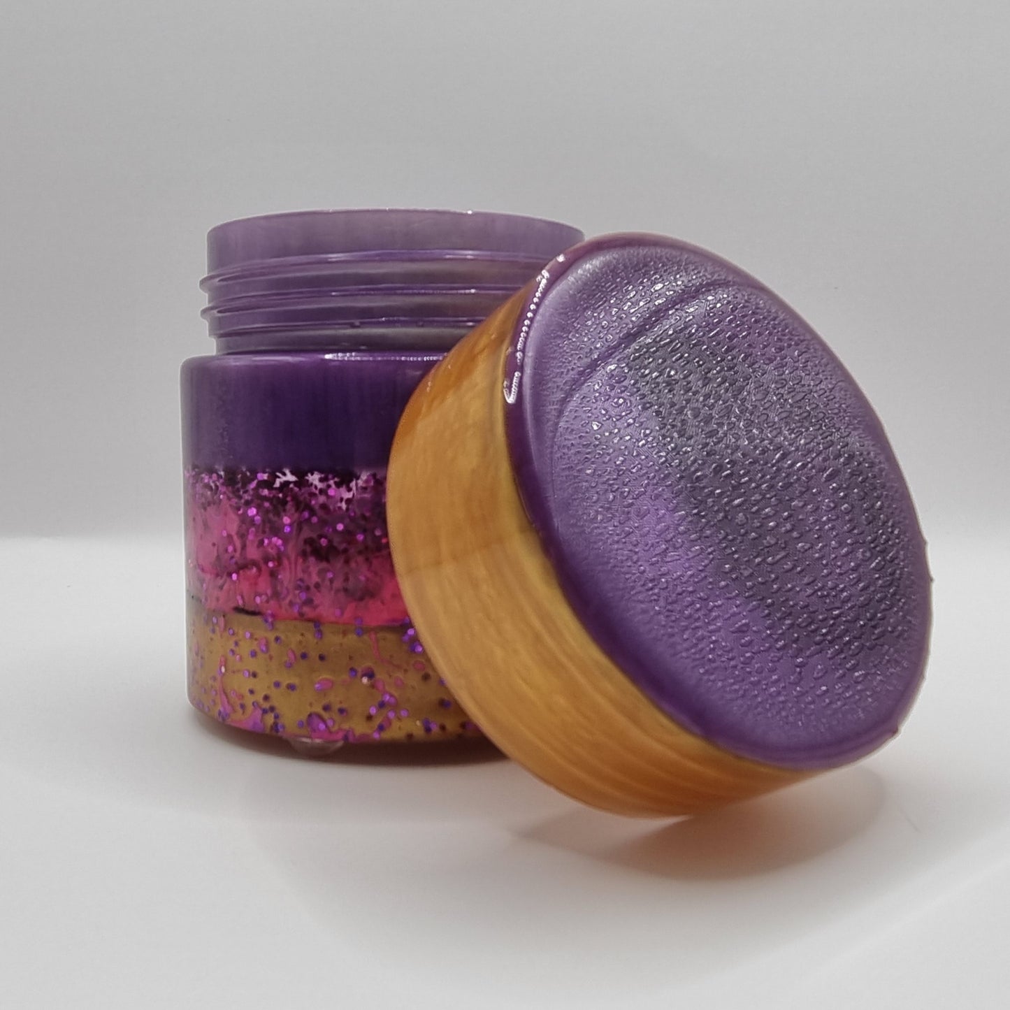 Cosmic Purple & Gold 3-piece Set - Decorative Storage Jar