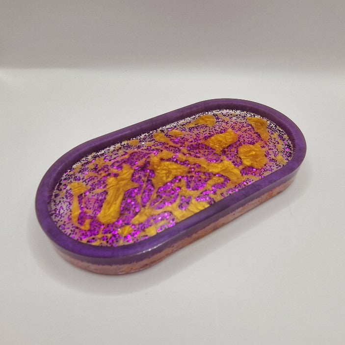 Cosmic Purple & Gold 3-piece Set - Decorative Tray