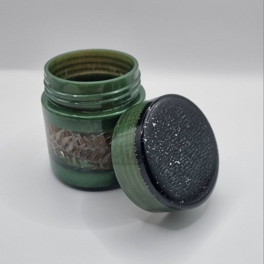 Rain Forest 3-piece Set - Decorative Fern Design - Storage Jar