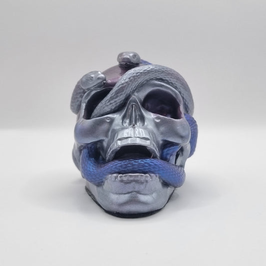 Small Skull Lavender & Blue Multi-Coloured Paperweight