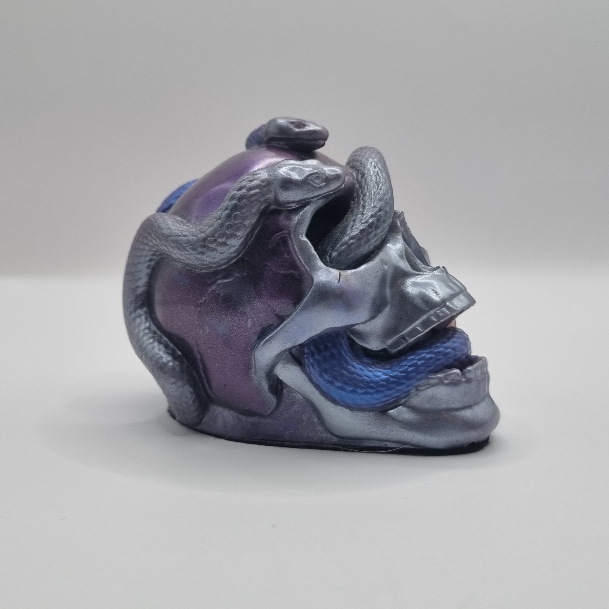 Small Skull Lavender & Blue Multi-Coloured Paperweight