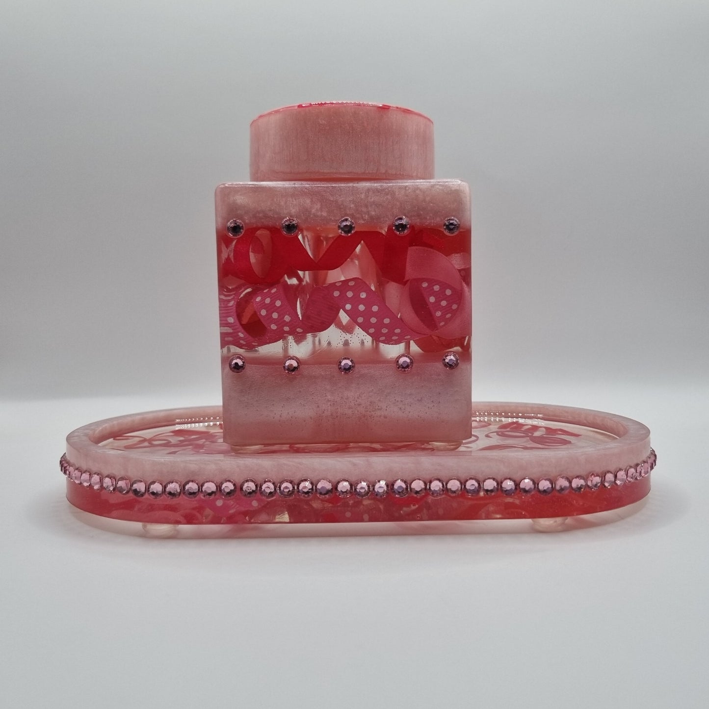 Birthday Cake 2-piece Set - Decorative Storage Jar and Tray