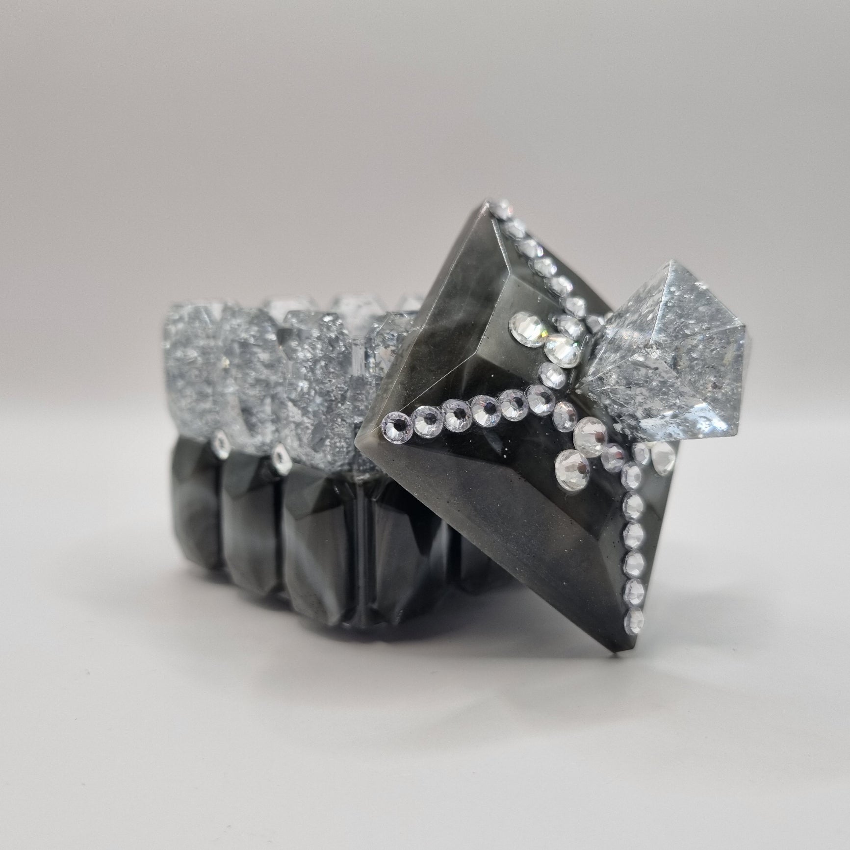 Black & White Marble Effect with Silver Foil Jewellery Box