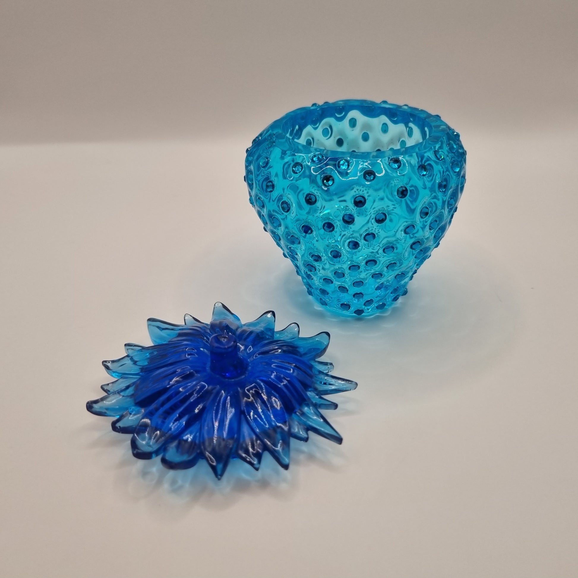 Novel Blue Strawberry Trinket Pot
