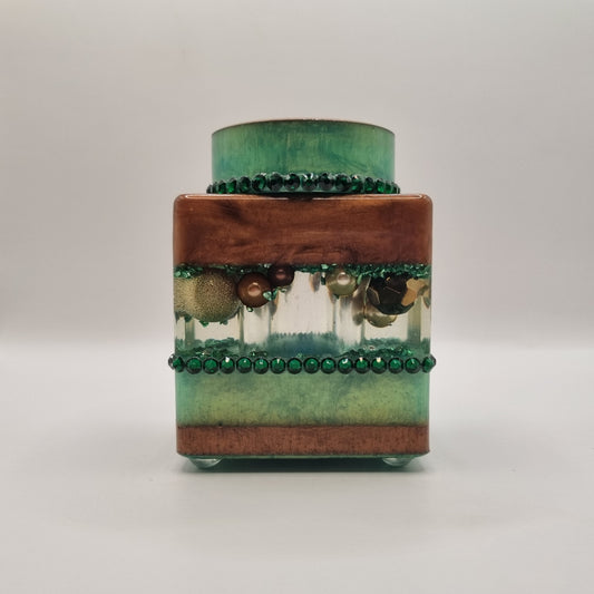 Bronze & Jadeite Green 'Defying Gravity' Decorative Storage Jar