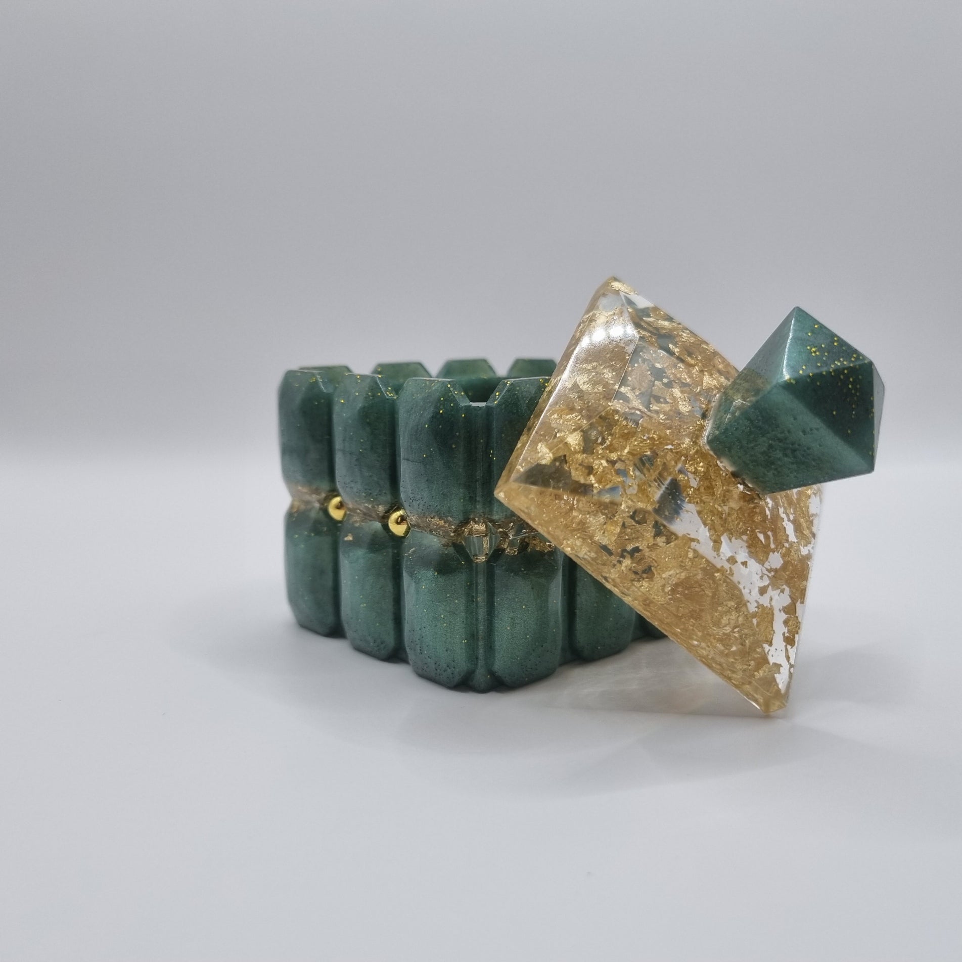 Dark Green & Gold Jewellery Box
