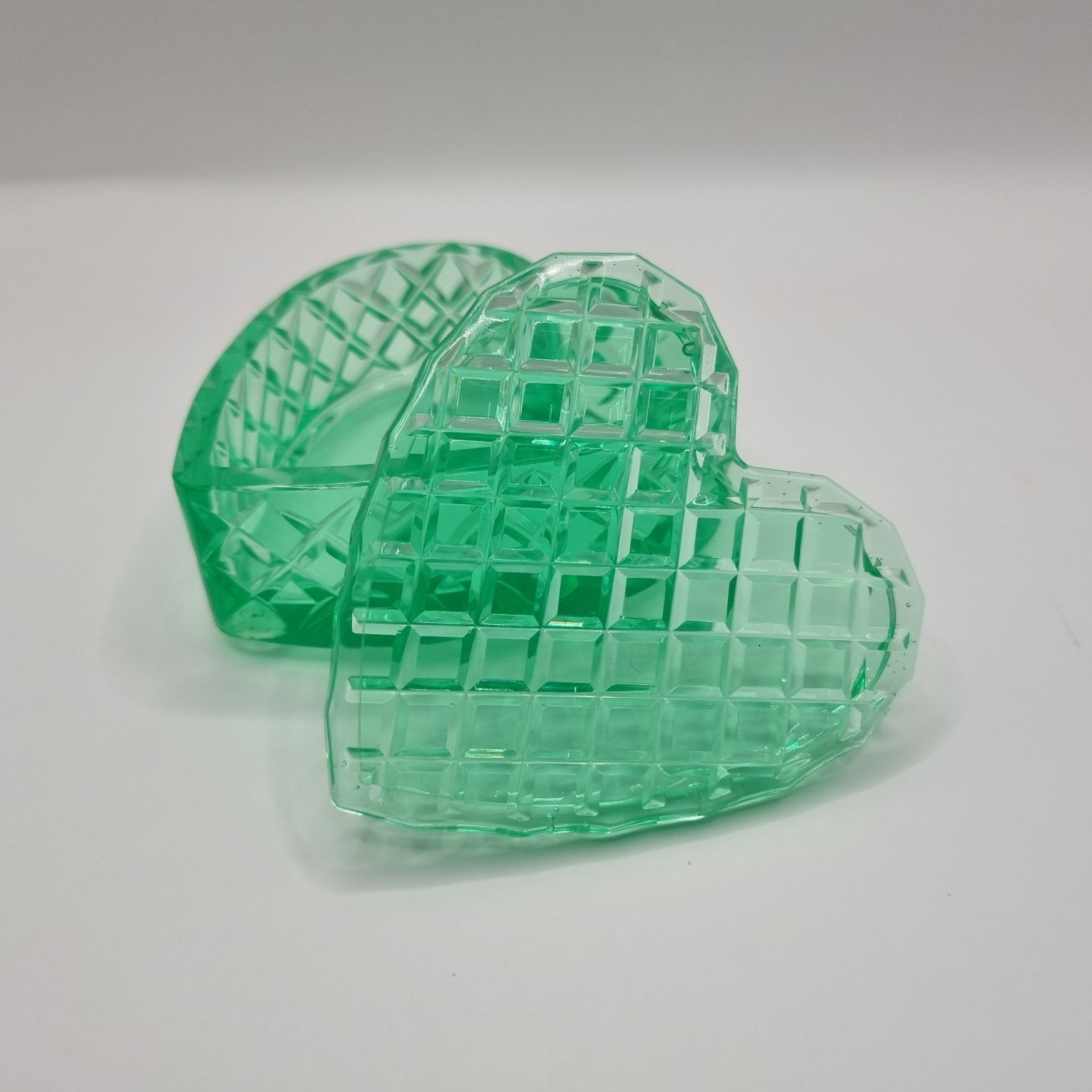 Green Grass Heart Shaped Box