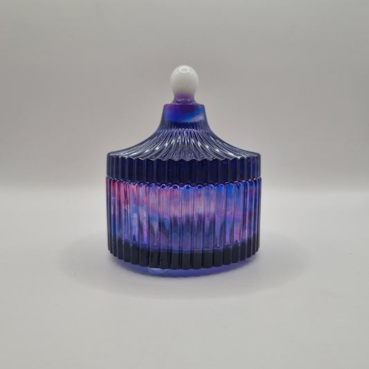 Multi-Colored Round Fluted Trinket Pot