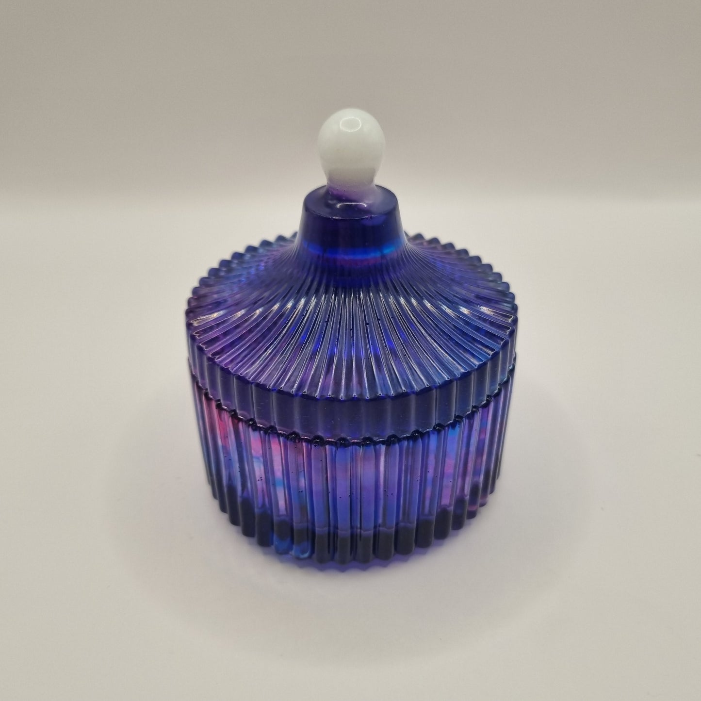 Multi-Colored Round Fluted Trinket Pot