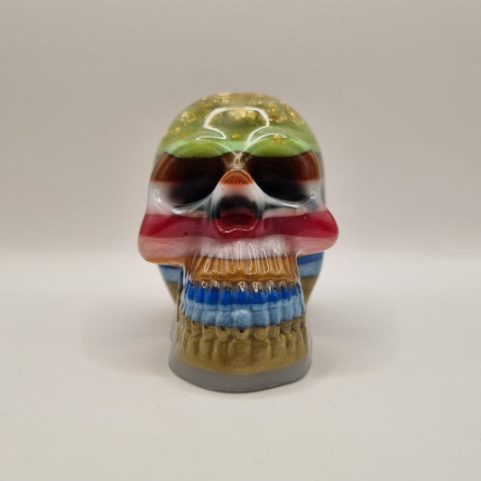 Large Skull Layered Multi-Coloured Paperweight