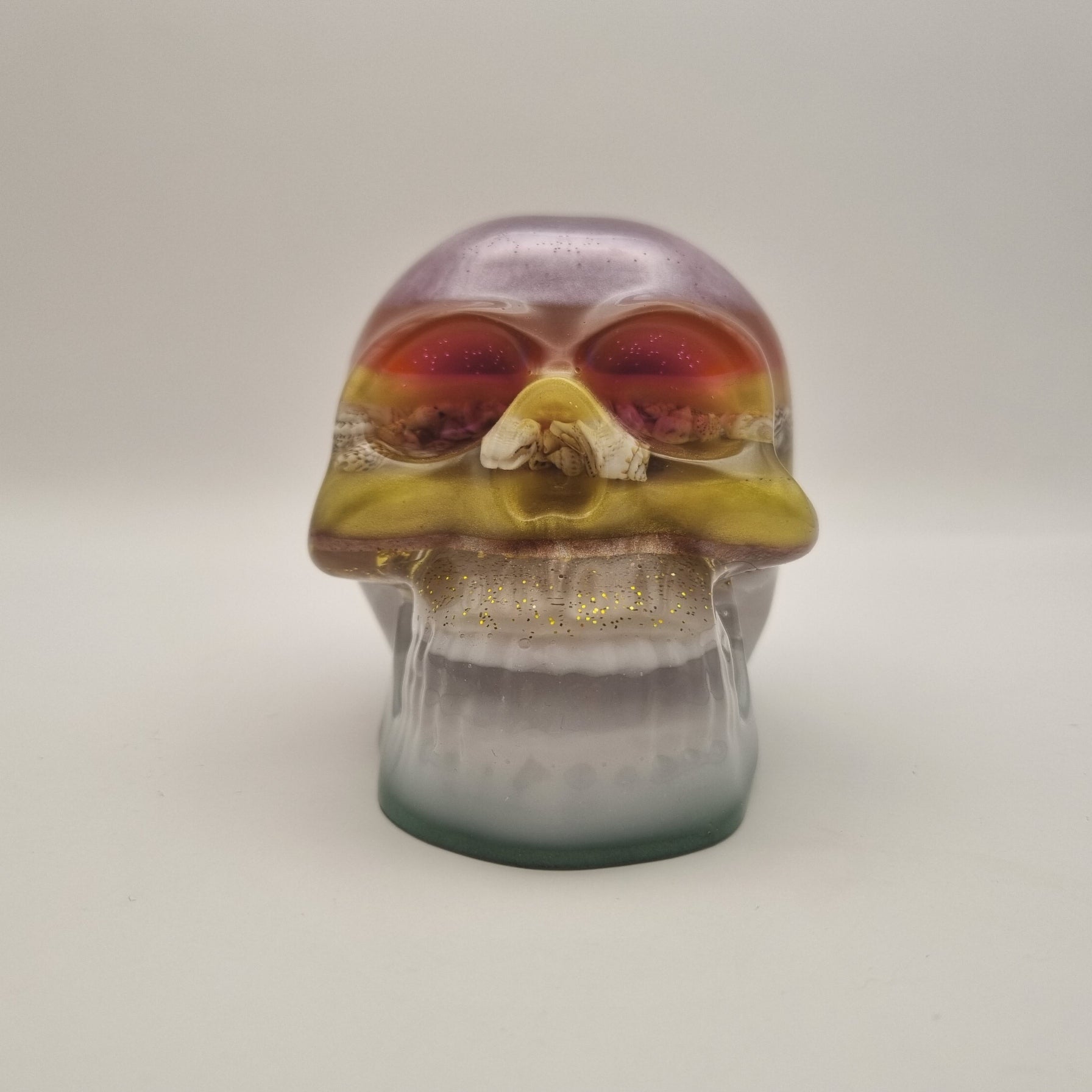 Large Skull Layered Multi-Coloured Paperweight