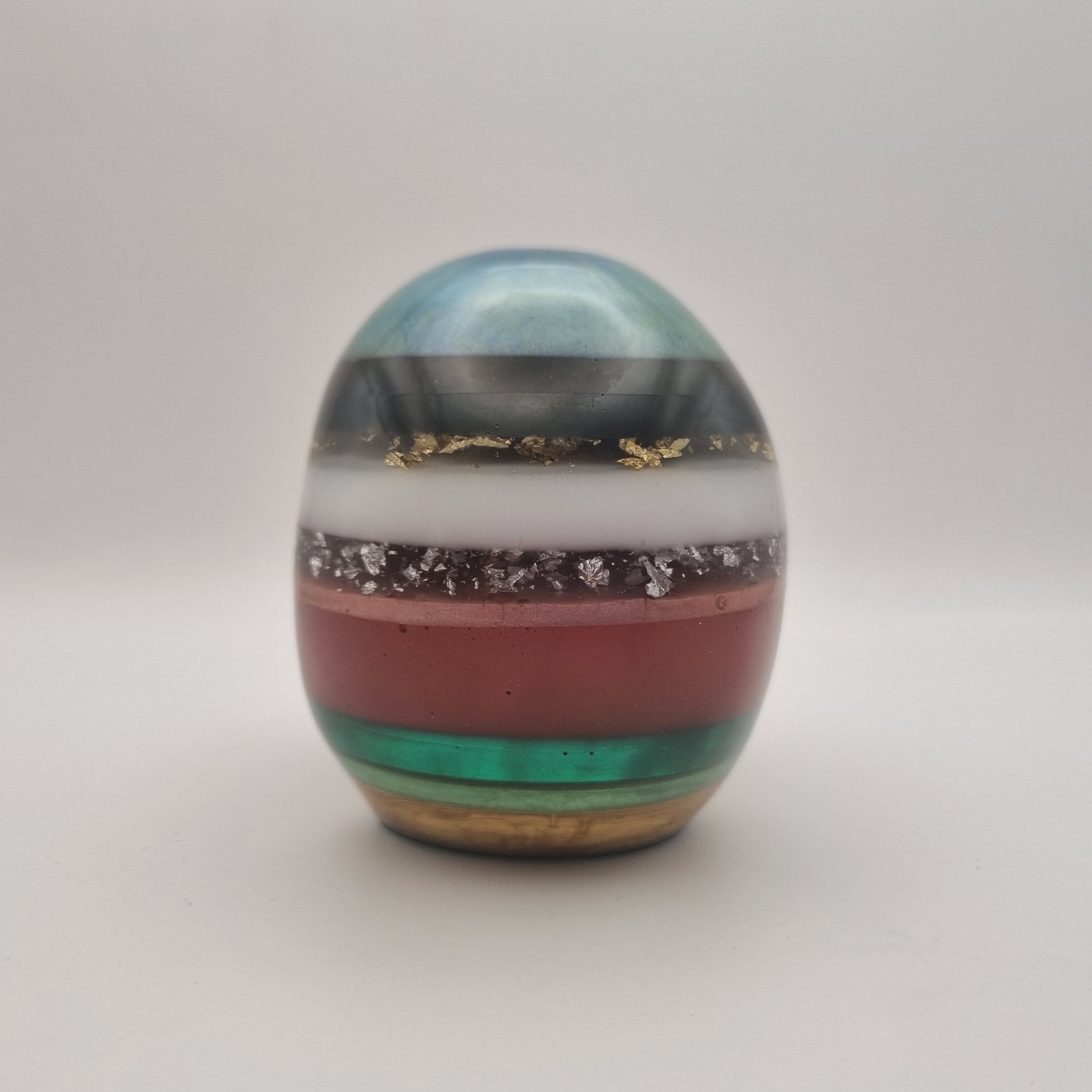 Large Skull Layered Multi-Coloured Paperweight