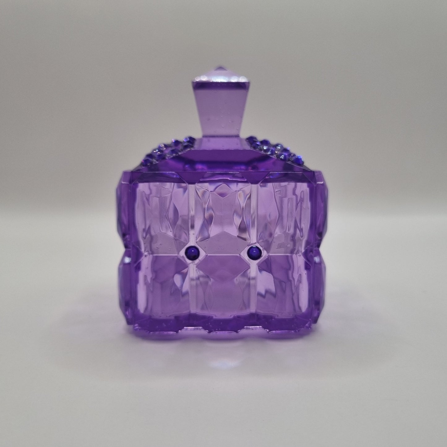 Purple Transparent Jewellery Box with Purple Gems