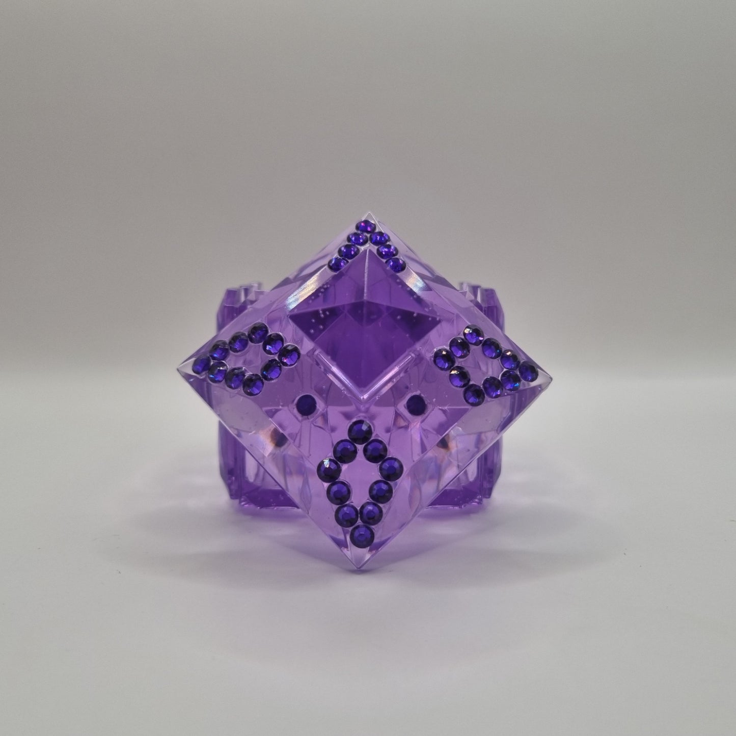 Purple Transparent Jewellery Box with Purple Gems