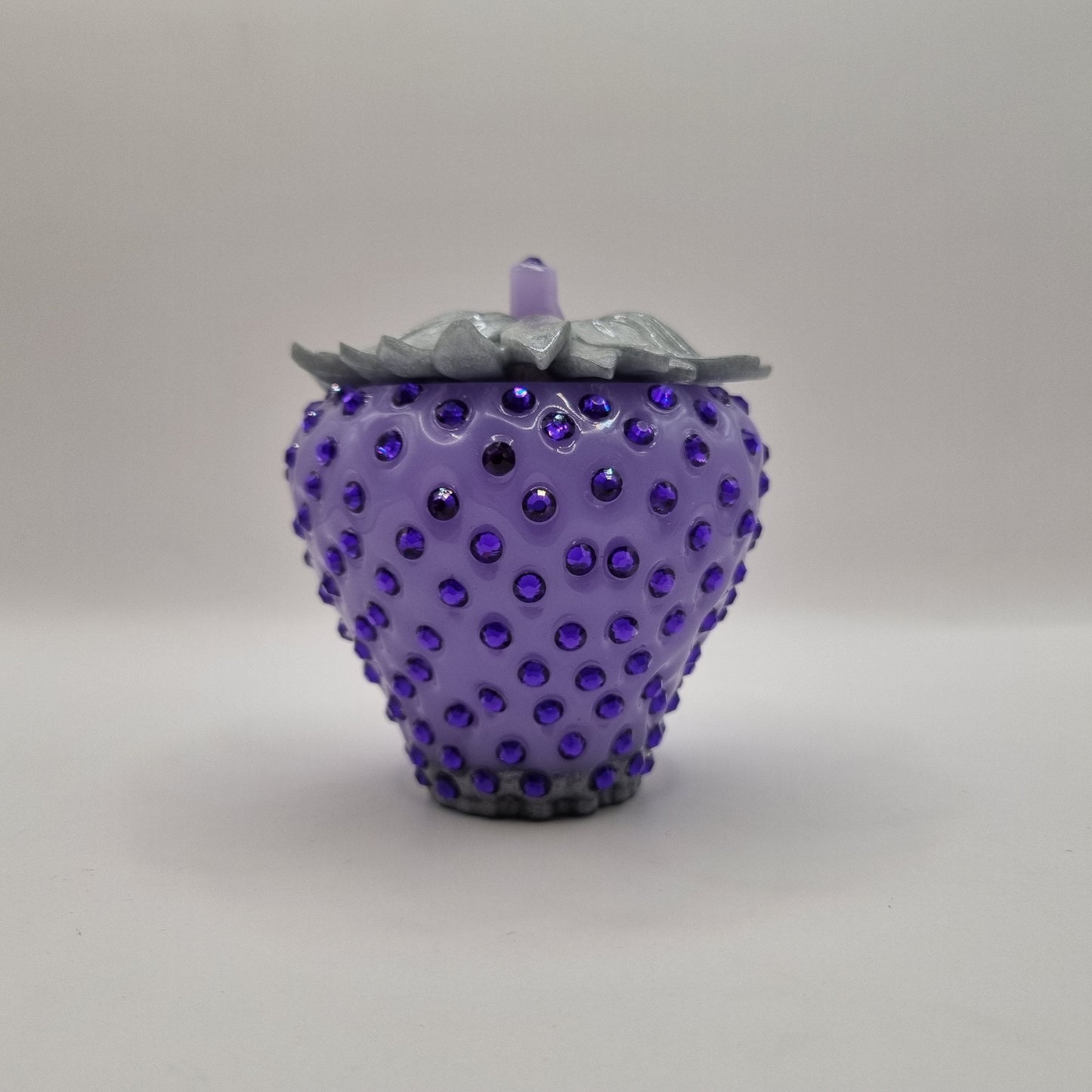Novel Lavender & Silver Strawberry Trinket Pot