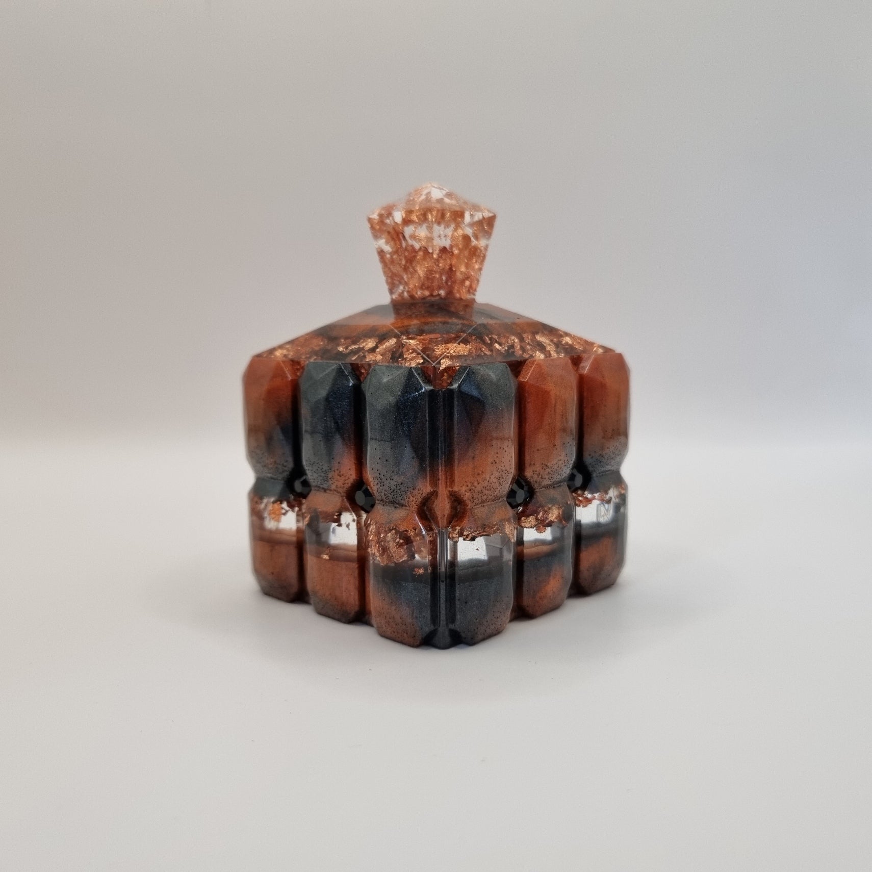 Tortoiseshell Inspired Rose Gold Foil Jewellery Box & Ring Pot