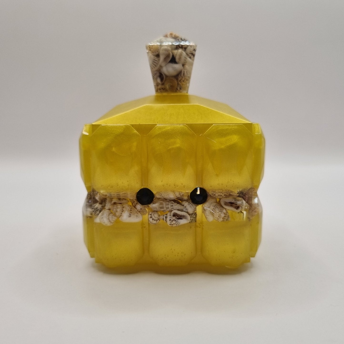 Cornflower Yellow & Sea Shells Jewellery Box