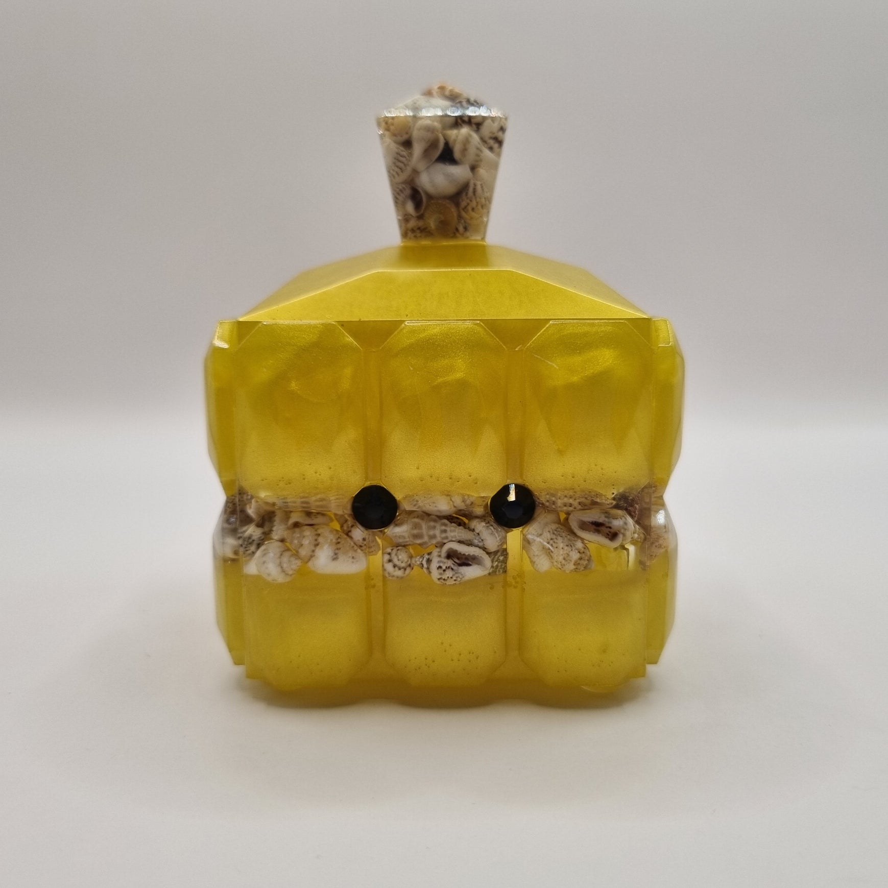 Cornflower Yellow & Sea Shells Jewellery Box