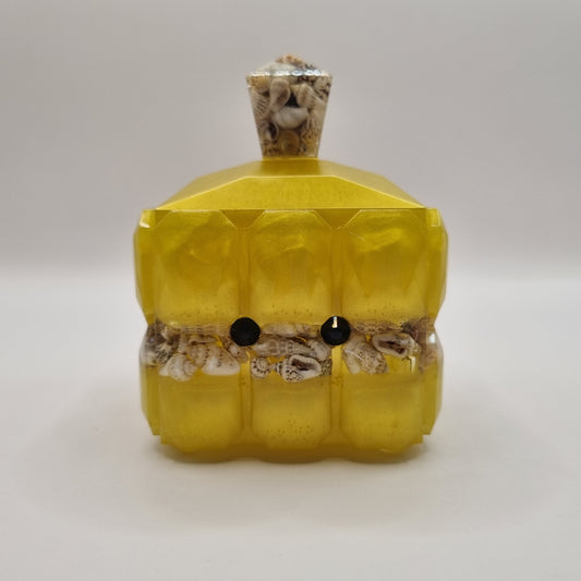 Cornflower Yellow & Sea Shells Jewellery Box