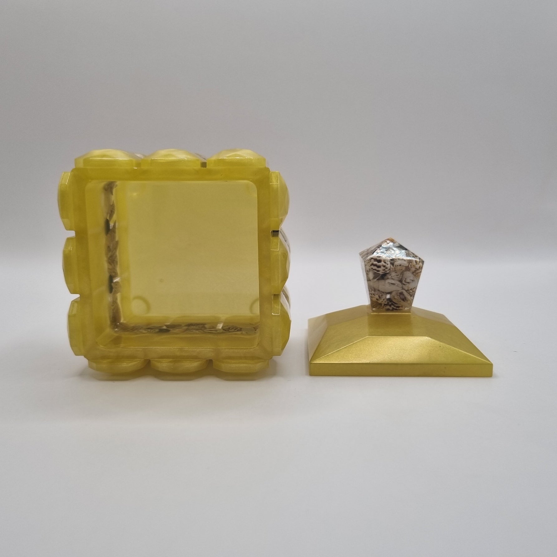 Cornflower Yellow & Sea Shells Jewellery Box
