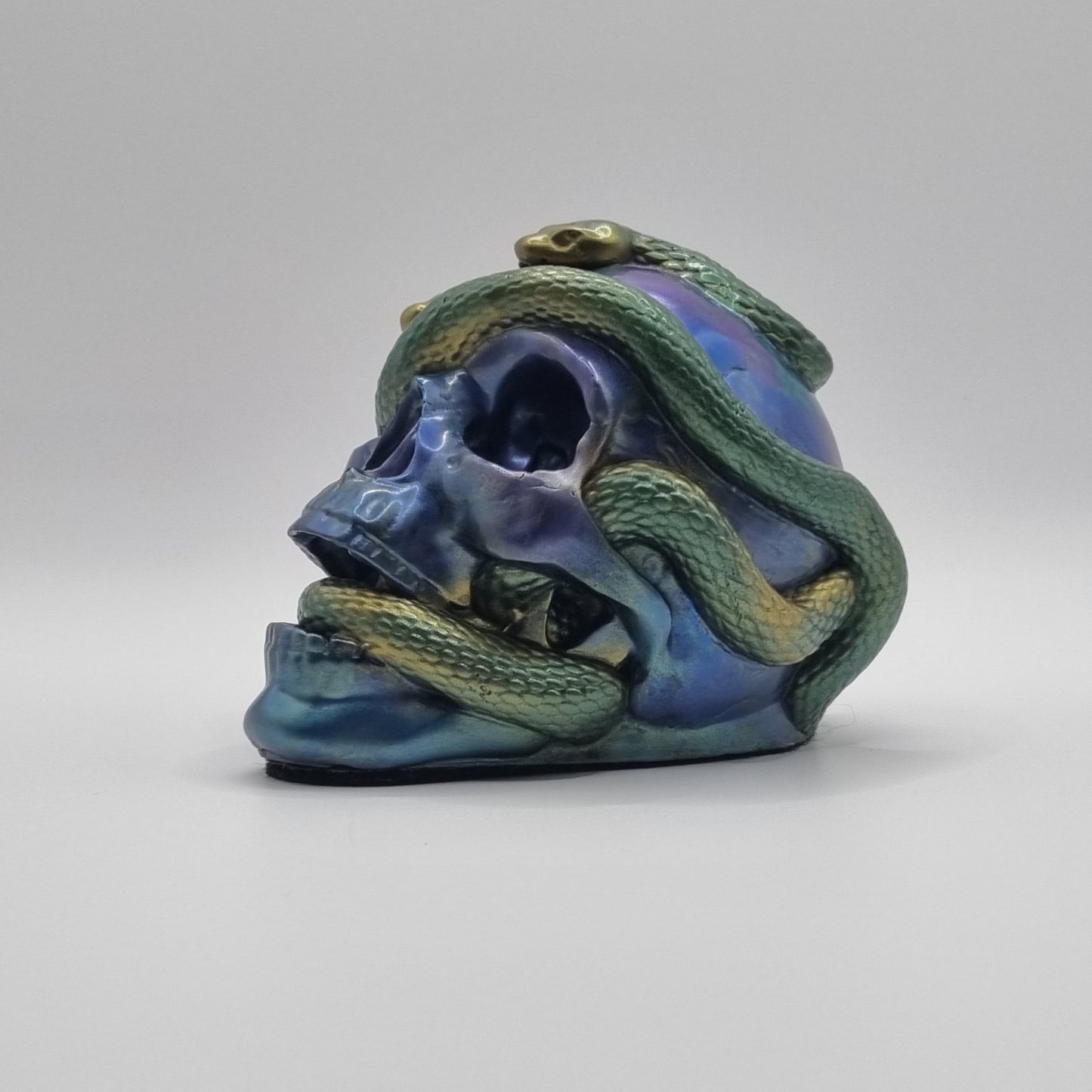 Small Skull Purple & Green Multi-Coloured Paperweight