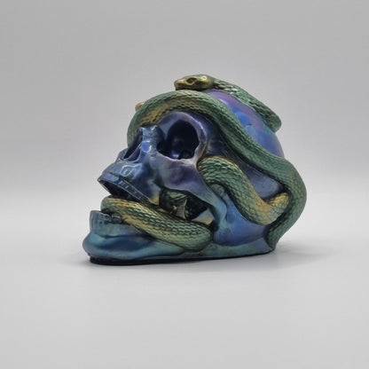 Small Skull Purple & Green Multi-Coloured Paperweight