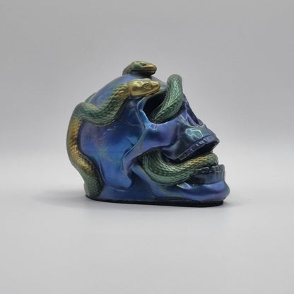 Small Skull Purple & Green Multi-Coloured Paperweight