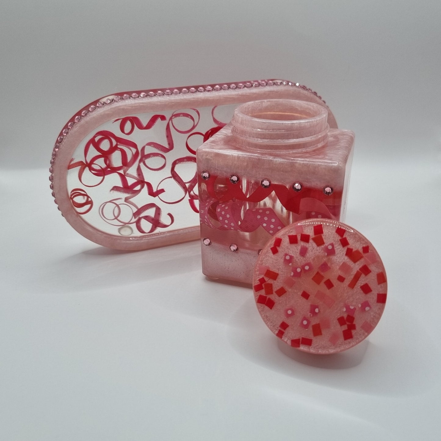 Birthday Cake 2-piece Set - Decorative Storage Jar and Tray