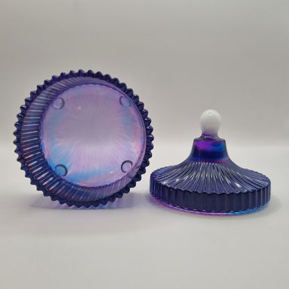 Multi-Colored Round Fluted Trinket Pot