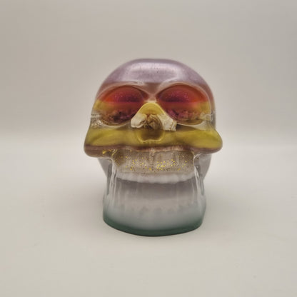 Large Skull Layered Multi-Coloured Paperweight