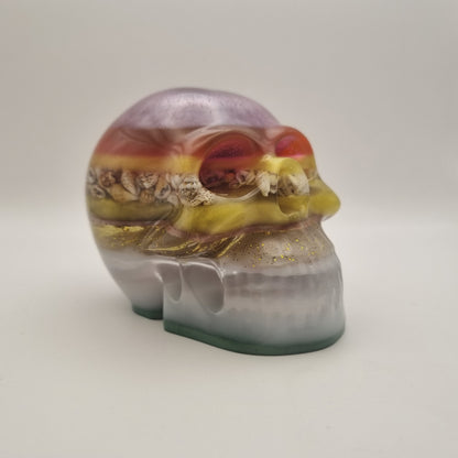 Large Skull Layered Multi-Coloured Paperweight