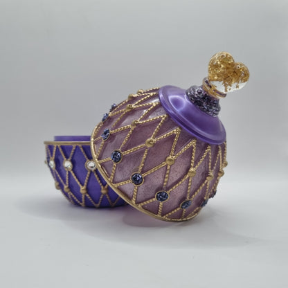 Purple Faberge Style Egg Shaped Jewellery Trinket Box