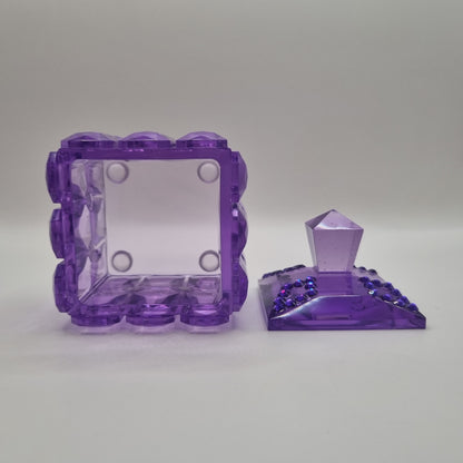 Purple Transparent Jewellery Box with Purple Gems